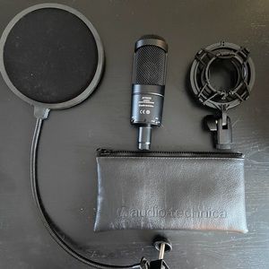 Audio Technica at2035 mic, shock mount, pop filter